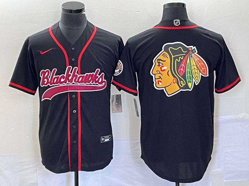 2023 Men Chicago Blackhawks adidas black blank NHL jerseys style 3->chicago blackhawks->NHL Jersey